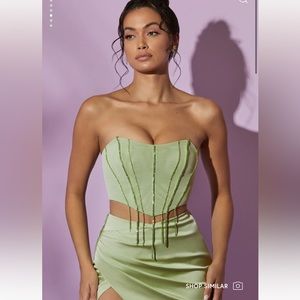 Oh polly embellished corset top (size 4) & side split maxi skirt (size 2)